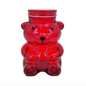 BIG Glass Bear Jar Red Set of 2  *AS SEEN ON TIKTOK*